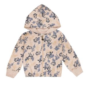 Younger Girl Printed Zip Through Sweater
