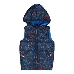Younger Boy Printed Sleeveless Puffer