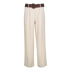 Womens Linen Belted Pant