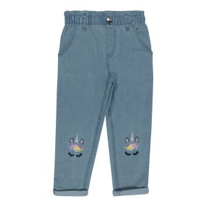 Younger Girl Embroidered Paperbag Jeans