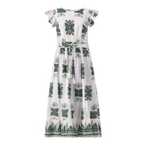 Frill Sleeve Maxi Dress