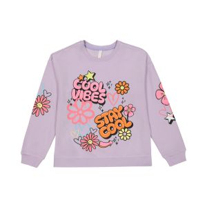 Older Girl Printed Fleece Top