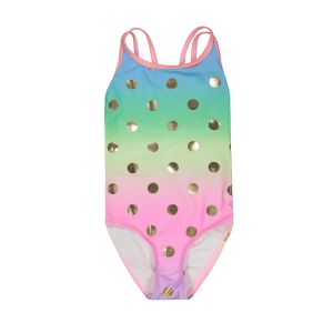 Younger Girl Foil Spot One Piece Swimsuit
