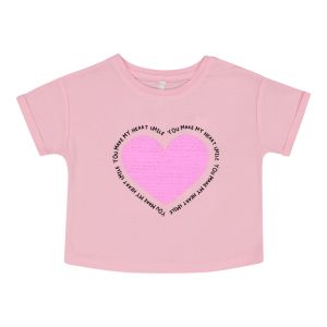 Older Girl Sequin Heart T-Shirt