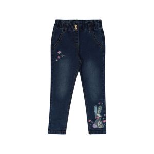 Younger Girl Embroidered Paperbag Jeans