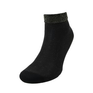 Womens Sheer Anklet Sock with Metallic Shimmer