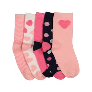 Girls 5 Pack Mid Length Socks