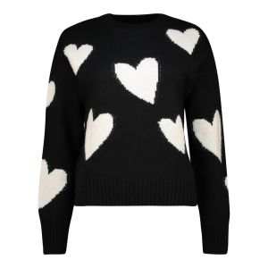 Womens Heart Print Crop Sweater