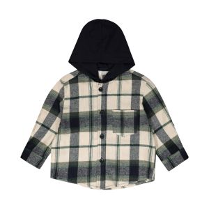 Younger Boy Check Hooded Flannel Shirt