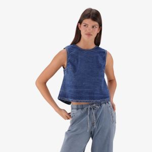 Real Back Tie Denim Tank