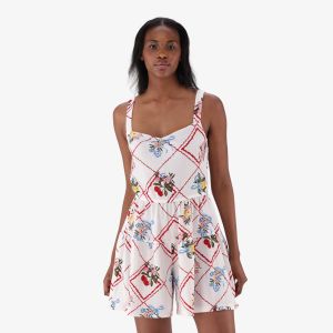 Floral Crinkle Knit Short Jumpsuit