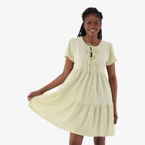 Real Front Tie Babydoll Dress