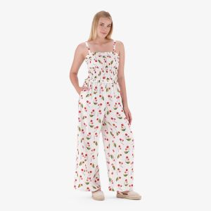 Real Wide Leg Cherry Print Jumpsuit