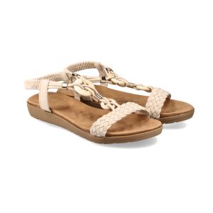 Wood Trim Sandal On Comfort Sole