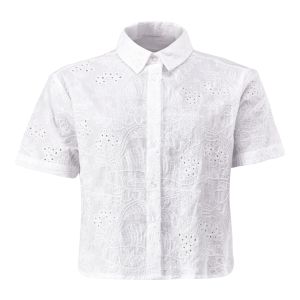 Embroidered Crop Shirt