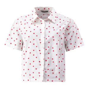 Cropped Heart Poplin Shirt