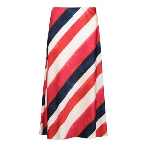 Printed Satin Midi Skirt