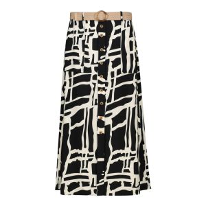 Belted Button-Down Skirt