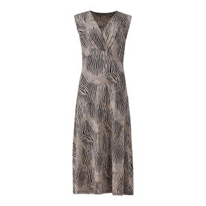Printed V-Neck Poly Maxi Dress