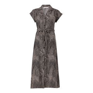 Printed Short Sleeve Shirt Dress