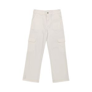 Older Girl White Twill Cargo
