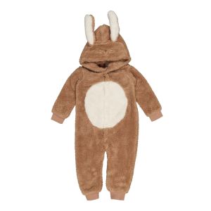 Baby Coral Fleece Bunny Ear Onesie