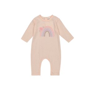 Baby Girl Waffle Knit Printed Romper