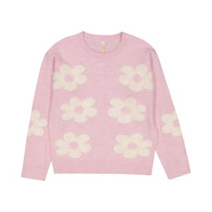 Older Girl Floral Knit Pullover