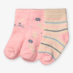 Baby Girl Cat Socks 3pk