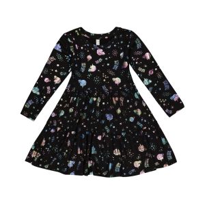 Younger Girl Foil Printed Dress