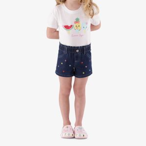 Younger Girl Heart Denim Shorts