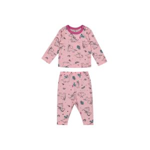 Baby Girl Dino Printed Pajama Set