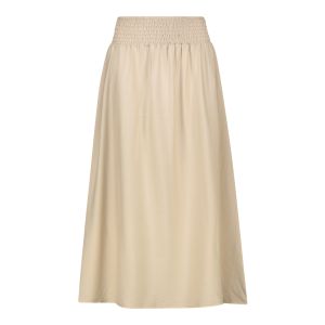 Shirred Waistband Plain Maxi Skirt