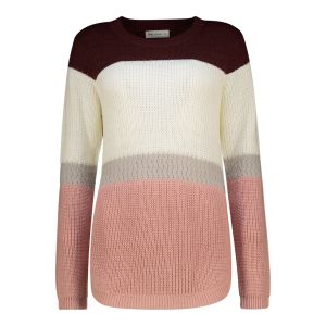 Multi Stripe Curved Hem Sweater