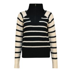 Real Zip Stripe Sweater