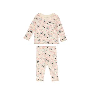Baby Girls Rainbow Rib Pajama Set