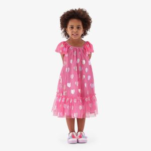 Younger Girl Heart Mesh Dress