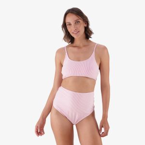 Real Textured Stripe Bikini Top