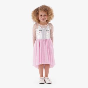 Younger Girl Unicorn Mesh Dress