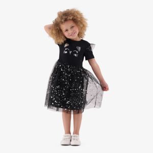 Younger Girl Cat Mesh Dress