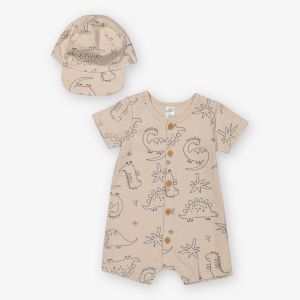 Baby Boy Romper Set with Cap