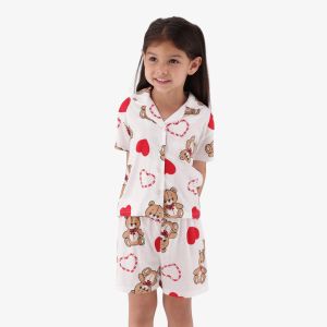 Younger Girl Button-Up Pajama Set