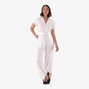 Plain Button Detail Utility Jumpsuit