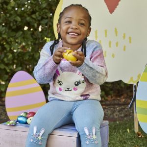 Younger Girl Bunny Knit Pullover