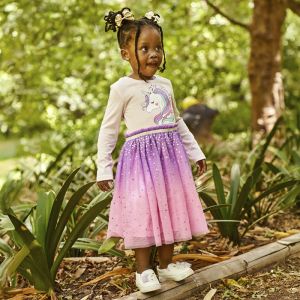 Younger Girl Unicorn Mesh Dress
