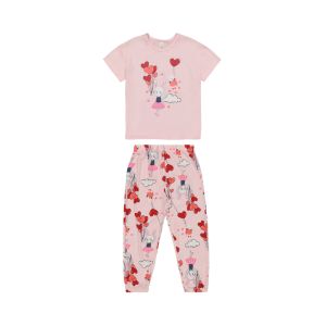 Younger Girls Bunny Heart Pajama Set