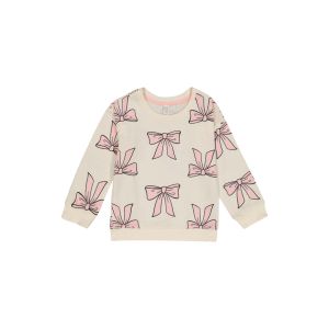 Younger Girl Bow Print Fleece Top