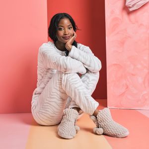 Coral Animal Fleece Pajama Set