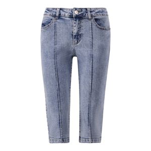 Pintuck Capri Denim Shorts