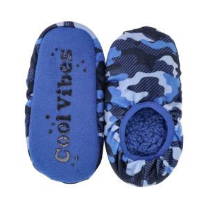 Boys Camouflage Sherpa Slippers